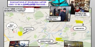 A cartoon case study of Edinburgh Napier's exam logistics project