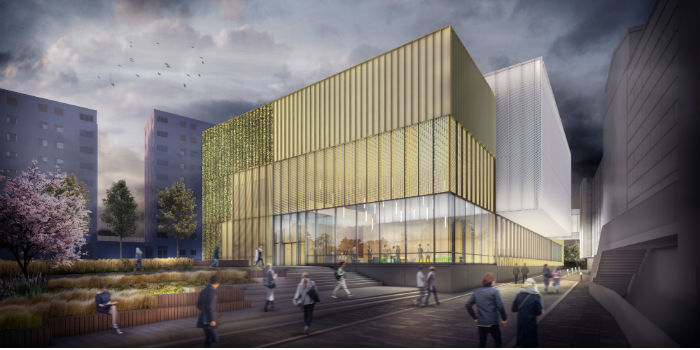 An artist's impression of the Newcastle University Sports Centre, which was the live project used within the tender process.