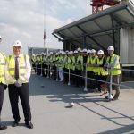 University of Northampton COO Terry Neville at the Waterside Campus topping out ceremony