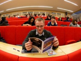 Student in lecture theatre