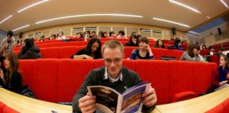 Student in lecture theatre