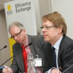 Jeremy Clayton of BIS (right), seen here with Geraint Johnes, urged the sector not "rest on its laurels" with the government demanding further efficiencies.