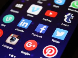 screen grab of phone screen showing social media apps
