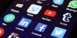 screen grab of phone screen showing social media apps